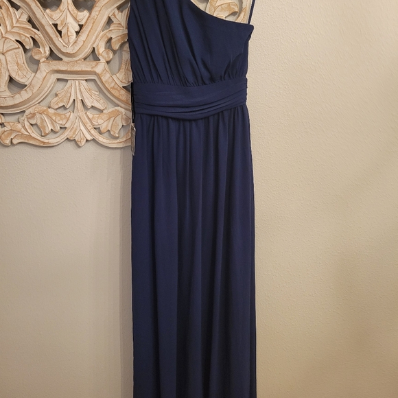 NWT Lulus Navy Blue One-Shoulder Maxi Dress XS *Prom* - Picture 8 of 11